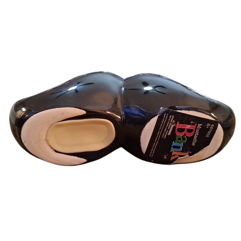 Unique 6.5"L Black Curled Mustache Theme Coin Bank Man Cave Gag Gift Retirement - Picture 6 of 7
